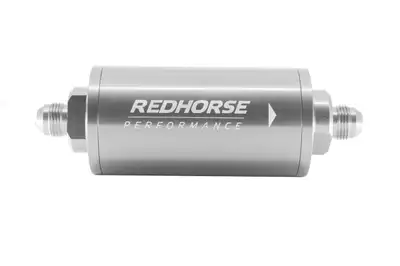 Redhorse Performance 6 in Cylindrical Inline Race Fuel Filter w/ 10 Micron S.s. Element08 Anclear