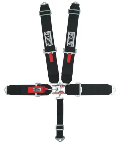 crow safety 5-Pt Harness Small Latch Blk Bolt In BLK Hardware