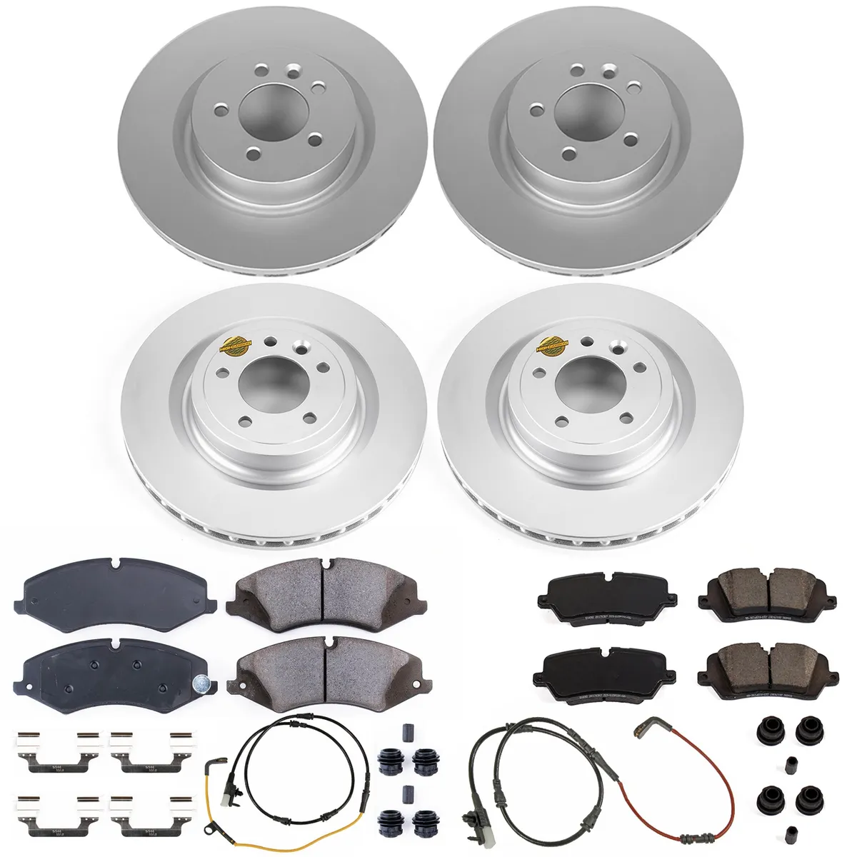 Z23 Sport Geomet Coated Rotor Kit For European Vehicles: Genuine Geomet Fully Coated Rotors; Carbon-Fiber Ceramic Pads W/Hardware; Pad Sensors product image