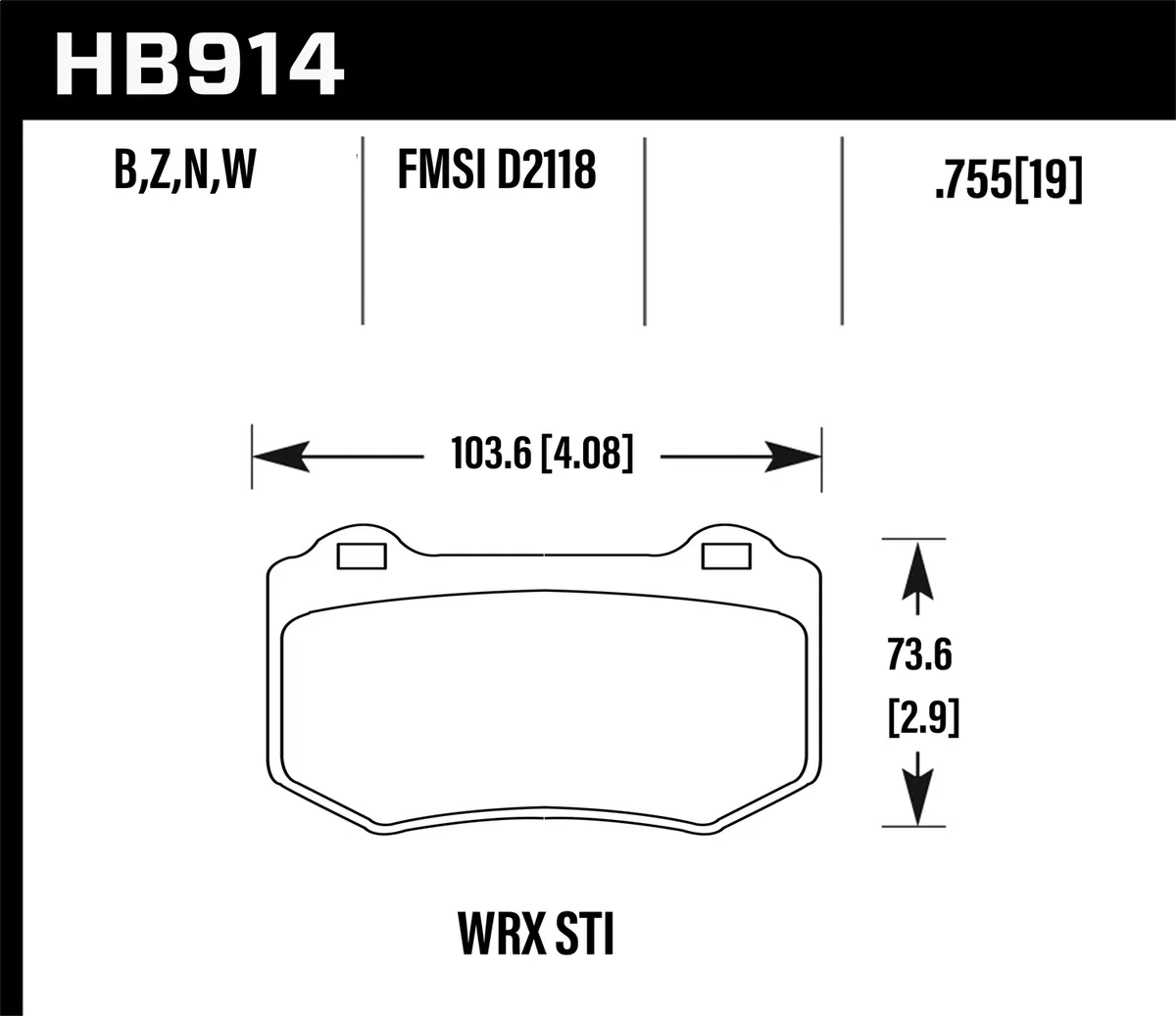 HPS 5.0 Disc Brake Pad; 0.580 Thickness; product image