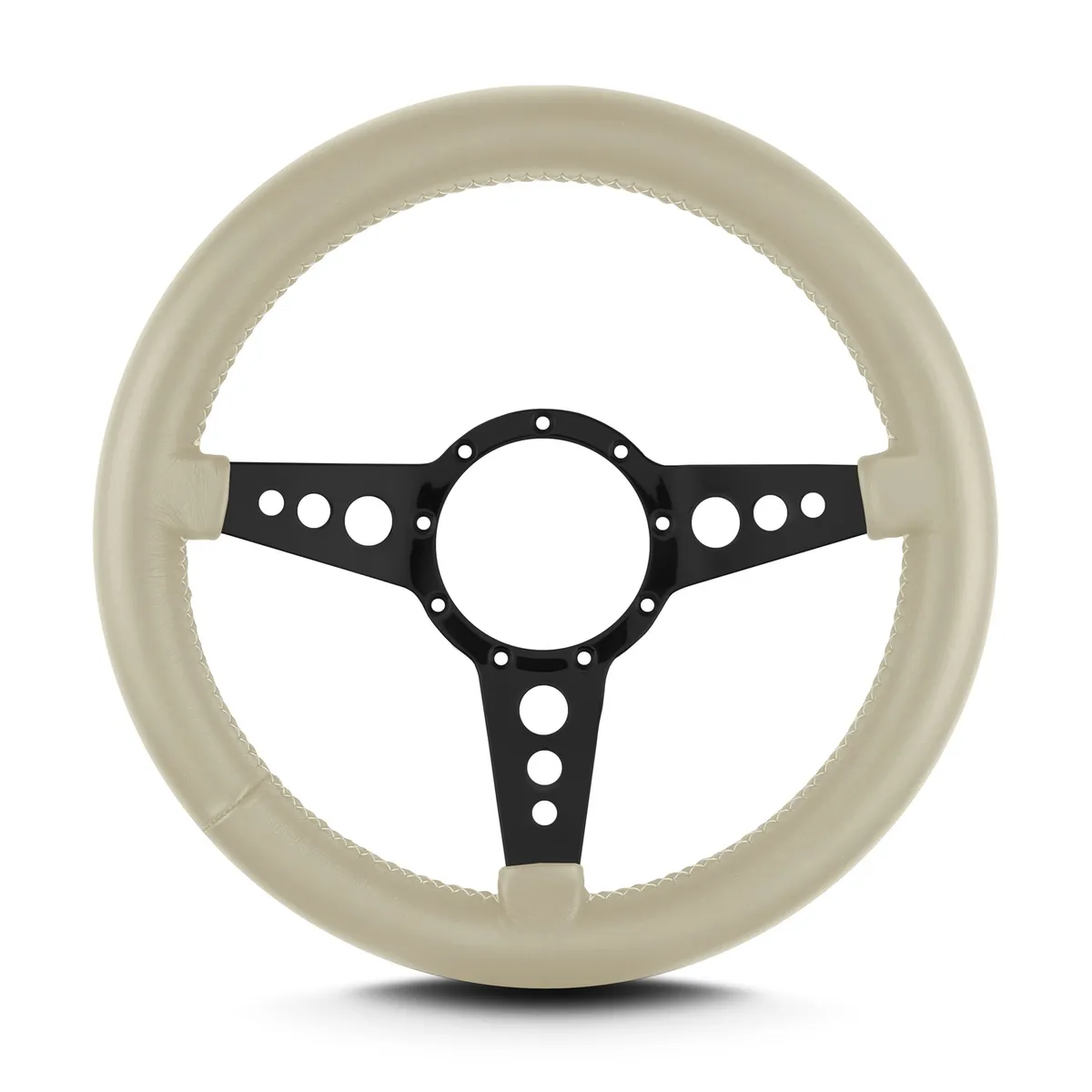 Lokar Lecarra Mark 4 GT Steering Wheel; Bone; Black Spokes; Thick Grip;