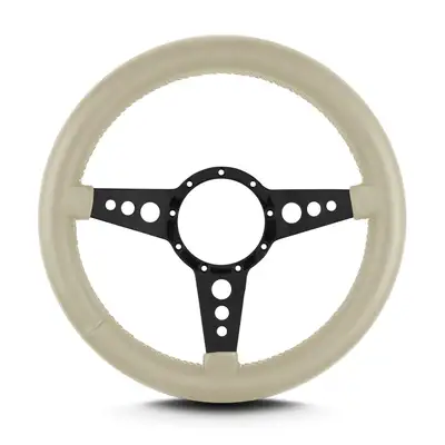 Lokar Lecarra Mark 4 GT Steering Wheel; Bone; Black Spokes; Thick Grip;