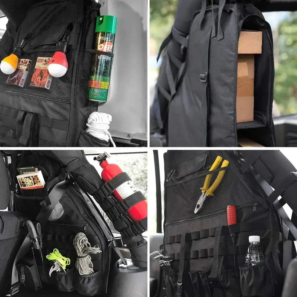 Suparee Rear Roll Bar Jeep Storage Bags with with Multi-Pockets & Organizers for 1997-2024 Jeep Wrangler JK JL TJ LJ product image