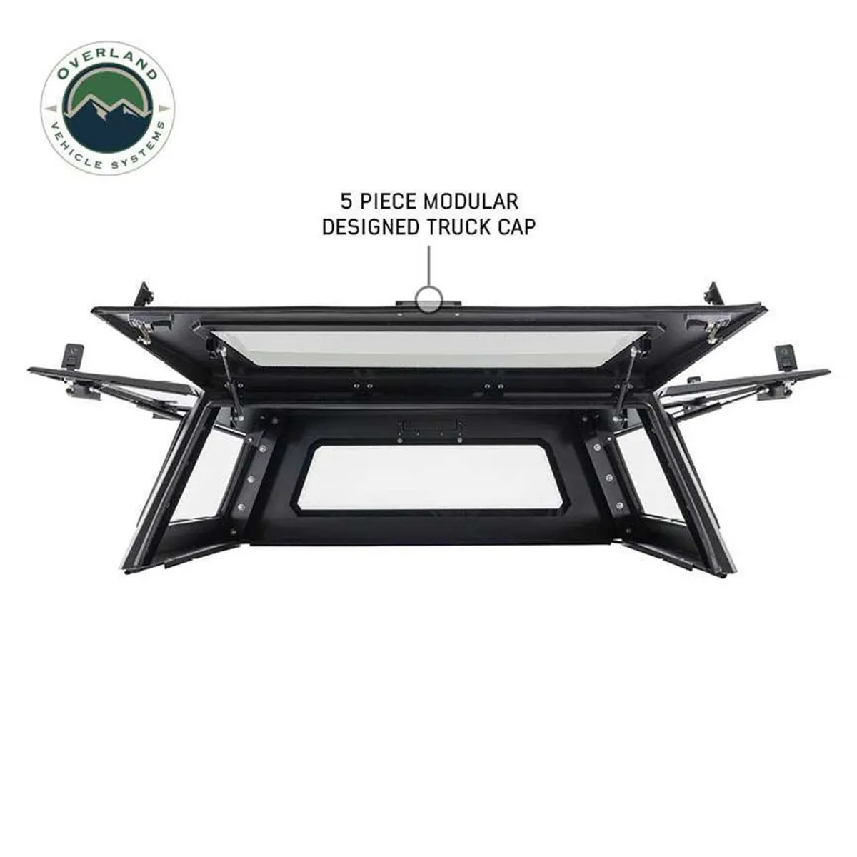Overland Vehicle Systems Expedition Truck Cap W/Full Wing Doors, Front and Rear Windows and 3rd Brake Light 14-24 GM Colorado 5 Foot Bed Overland Vehicle Systems