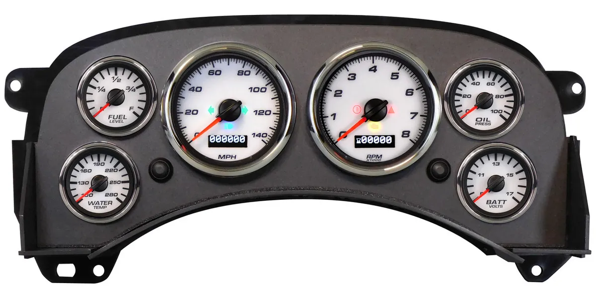 New Vintage USA Gauge Kit GM Truck 99-06 Performance II White