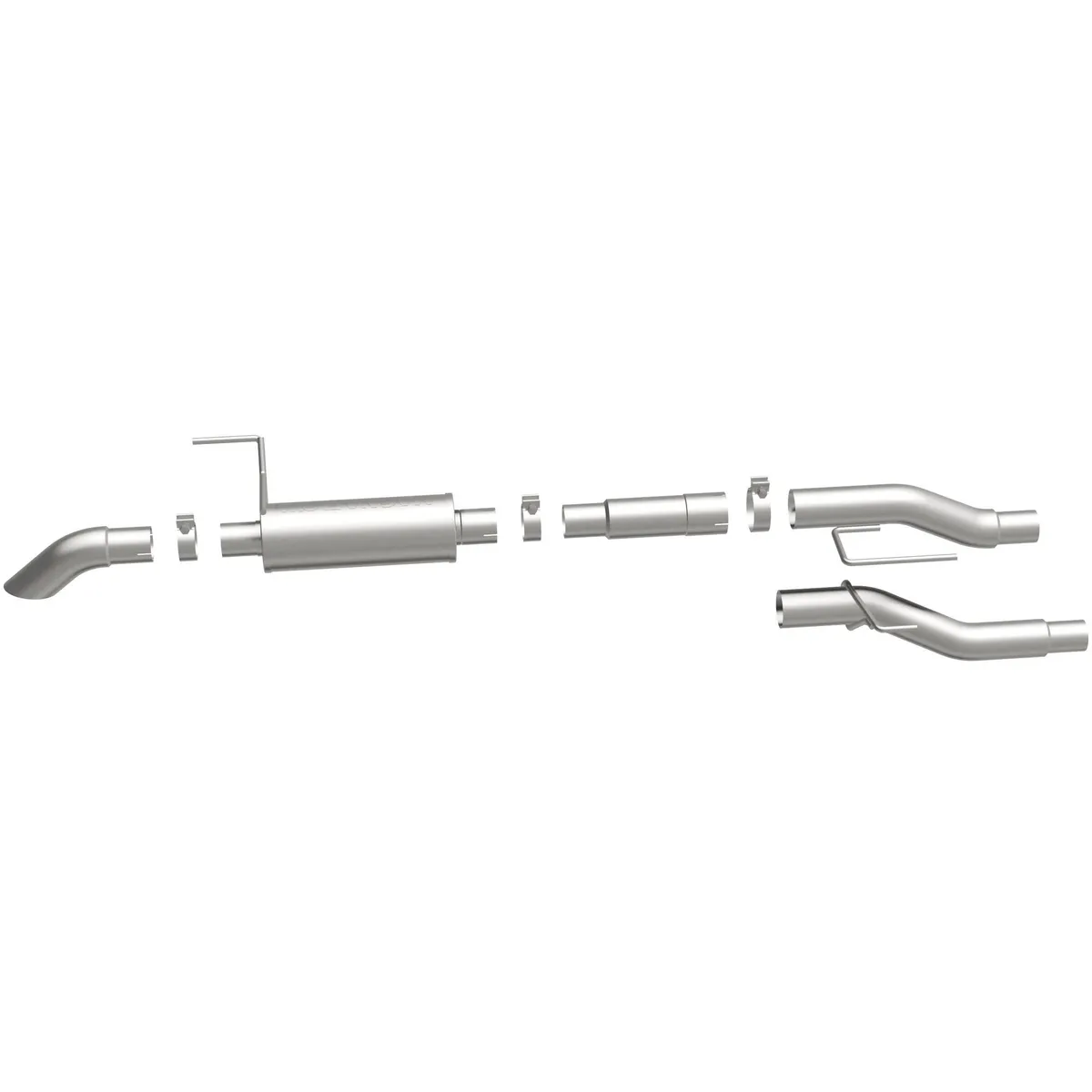 04-10 Ford F-150 CC/EC 4.6/5.4 Cat-Back System featuring 3in stainless steel piping and a 3in stainless steel Turn Down tip product image