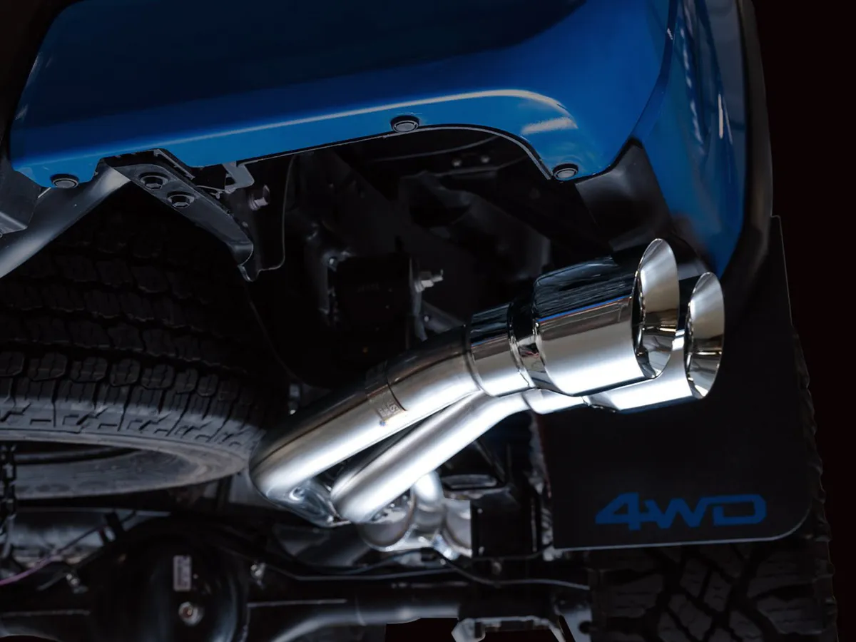 AWE 0FG Exhaust with BashGuard for 3rd Gen Tacoma - Dual Diamond Black Tips product image