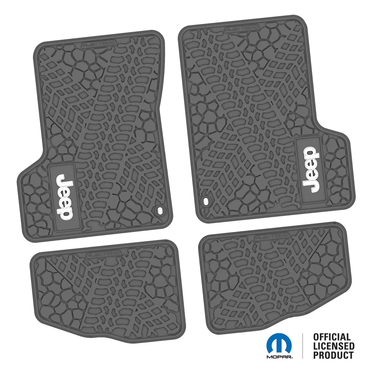 Ngtt44011877- 97-02 Jeep TJ 2DR Front And Rear- Tire Tread/Scorched Earth Scene w/ Jeep Insert - Gray w/ Red Insert product image