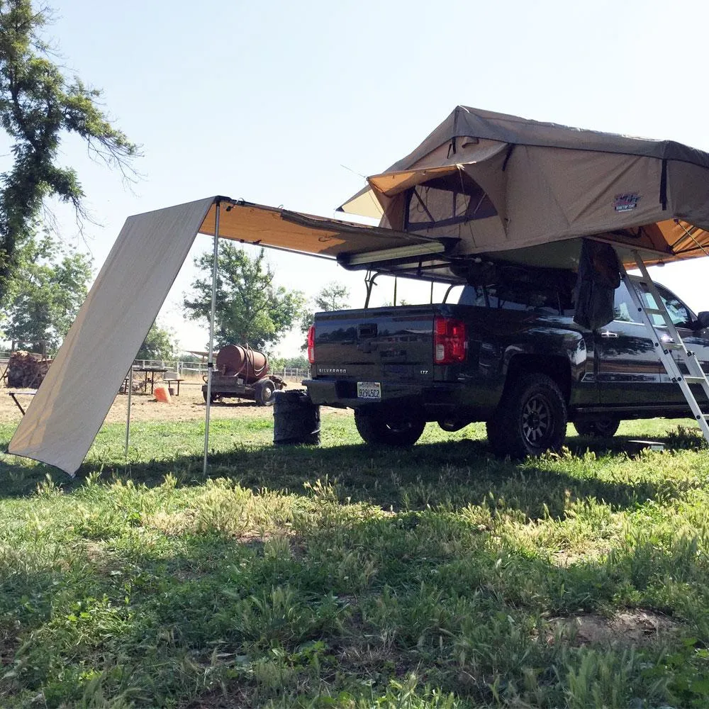 Truck or Car Awning Shade Wall, 4.5x6 Feet, Poly-Cotton Ripstop Fabric, Tan product image