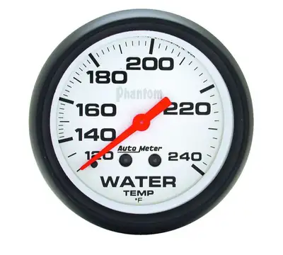 AutoMeter Gauge, Water Temp, 2 5/8", 120-240?F, Mechanical, Phantom