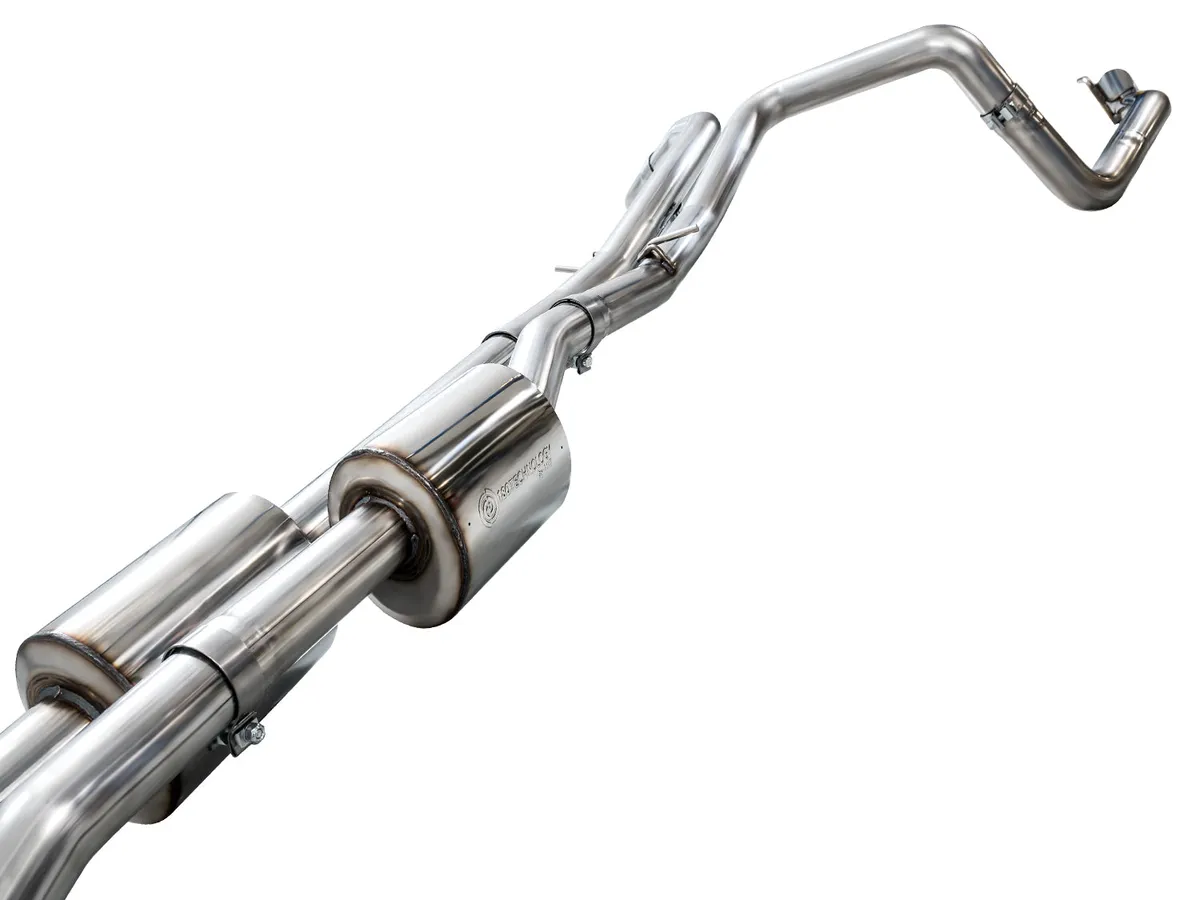 AWE 0FG Catback Split Rear Exit Exhaust for 4th Gen Silverado/Sierra 1500 6.2L (with bumper cutouts) - Quad Chrome Silver Tips product image