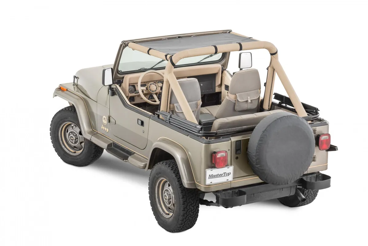Jeep YJ Mesh Bimini Top ShadeMaker For 87-95 Wrangler YJ Black MasterTop product image