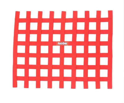 Racequip Ribbon Style Race Car Window Net; Red 18 h x 24 w