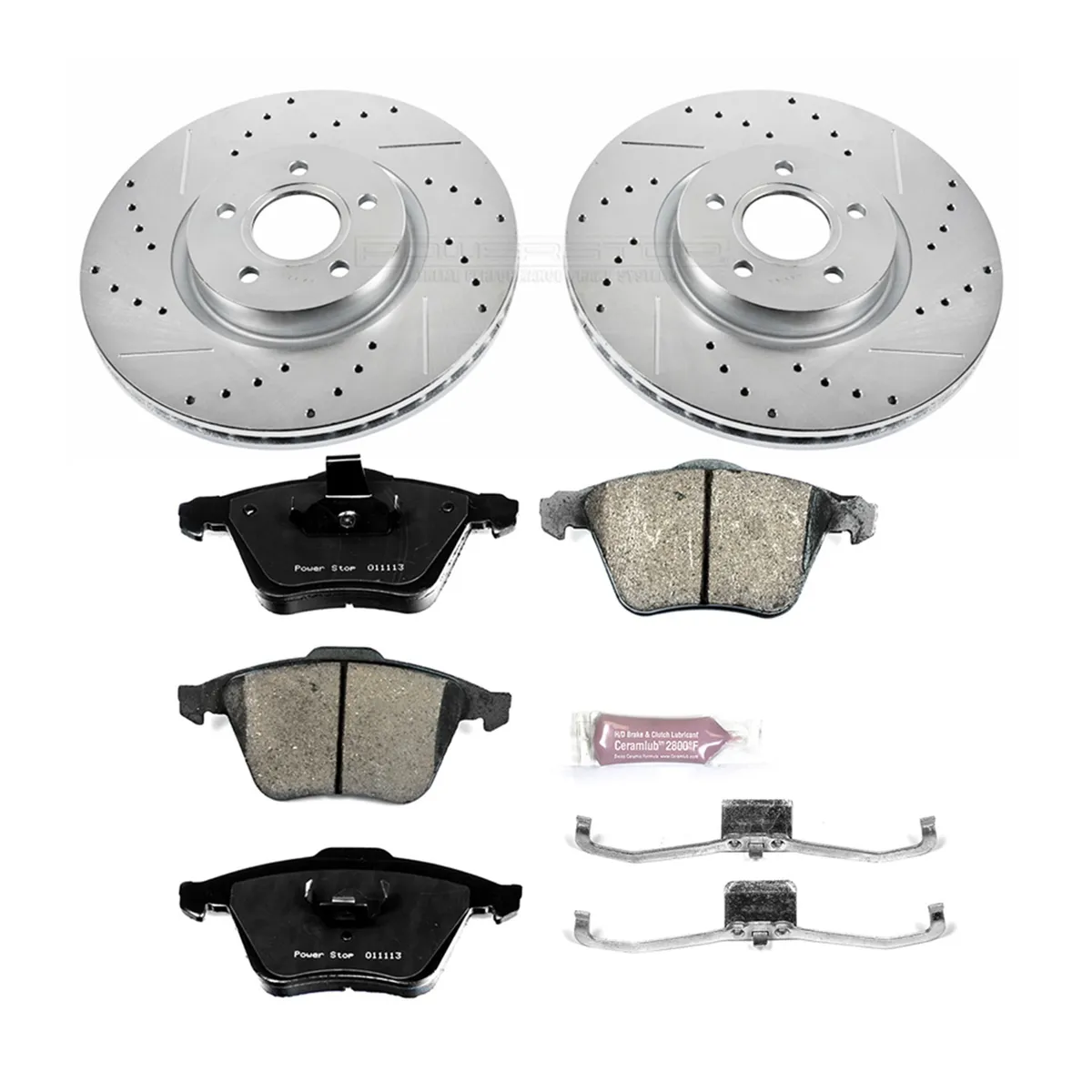 Z23 Evolution Sport Upgrade Kit: Drilled/Slotted Rotors; Carbon-Fiber Ceramic Pads W/Hardware product image