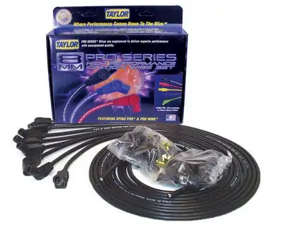 Taylor Cable Taylor Cable Universal 8mm Spiro-Pro Spark Plug Wire Set - 8 Cylinders - 135° Spark Plug Boot Angle - Black - 73053