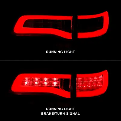 ANZO USA Jeep Grand Cherokee 14-22 LED Tail Lights Red/Clear Black Trim (4pcs)