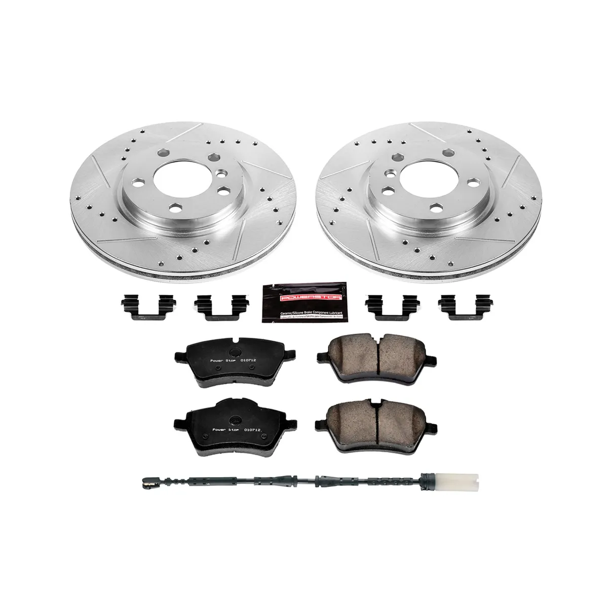 Z23 Evolution Sport Upgrade Kit: Drilled/Slotted Rotors; Carbon-Fiber Ceramic Pads W/Hardware; Pad Sensors product image