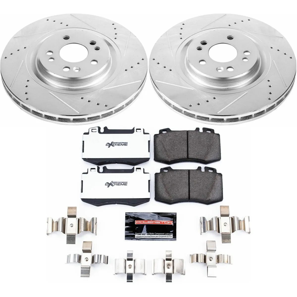 Z26 Street Warrior Upgrade Kit: Drilled/Slotted Rotors; Carbon-Fiber Ceramic Pads W/Hardware; Pad Sensors product image