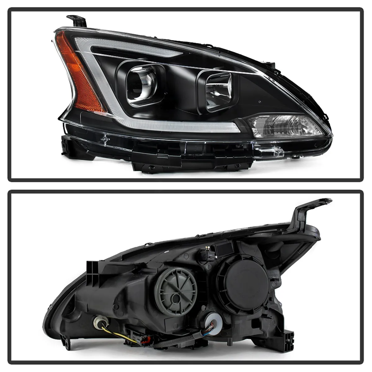1315 Sentra Halogen Models Only DRL LED Light Bar Projector Headlights Black product image