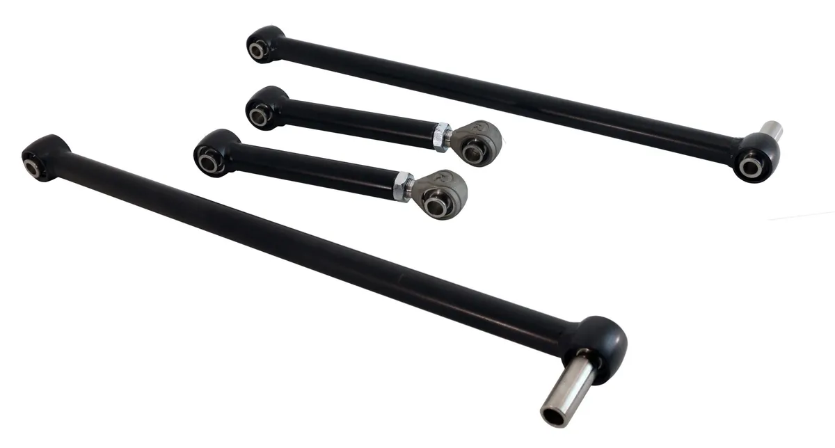 Replacement 4-Link Bar Kit W/ R-Joints For Universal Parallel 4-Link Single Adjustable Upper Bars Lower Bars Panhard Bar And R-Joint Spacers Powder Coated Satin Black Ridetech product image