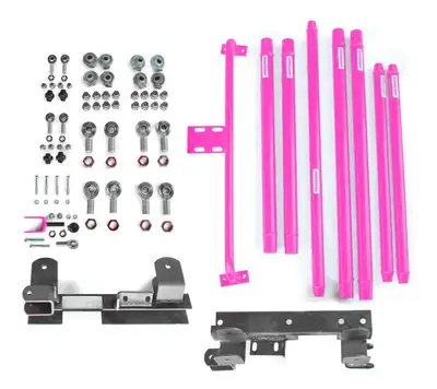 Steinjager Suspensions 1997-2002 Long Arm Travel Kit DOM Tubing, Automatic Transmission Hot Pink