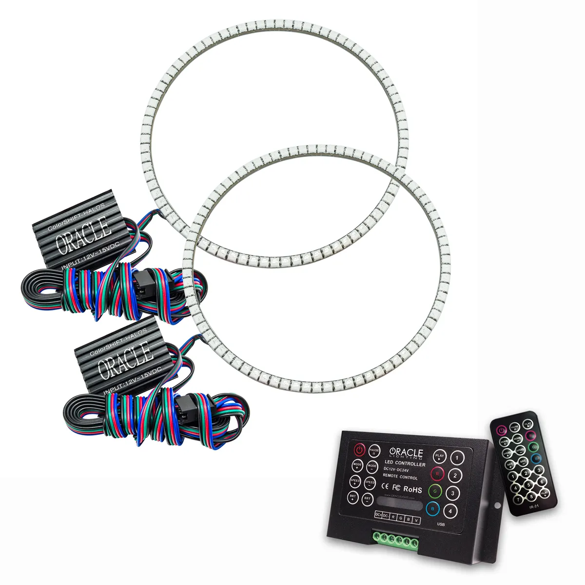 ORACLE Lighting 2007-2017 Jeep Wrangler JK LED Surface Mount Headlight Halo Kit product image