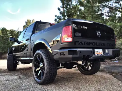 Fab Fours 0918 RAM 1500/1018 RAM 2500/3500(19 Classic)heavy Duty Premium Sensor Rear Bumper Matte Black
