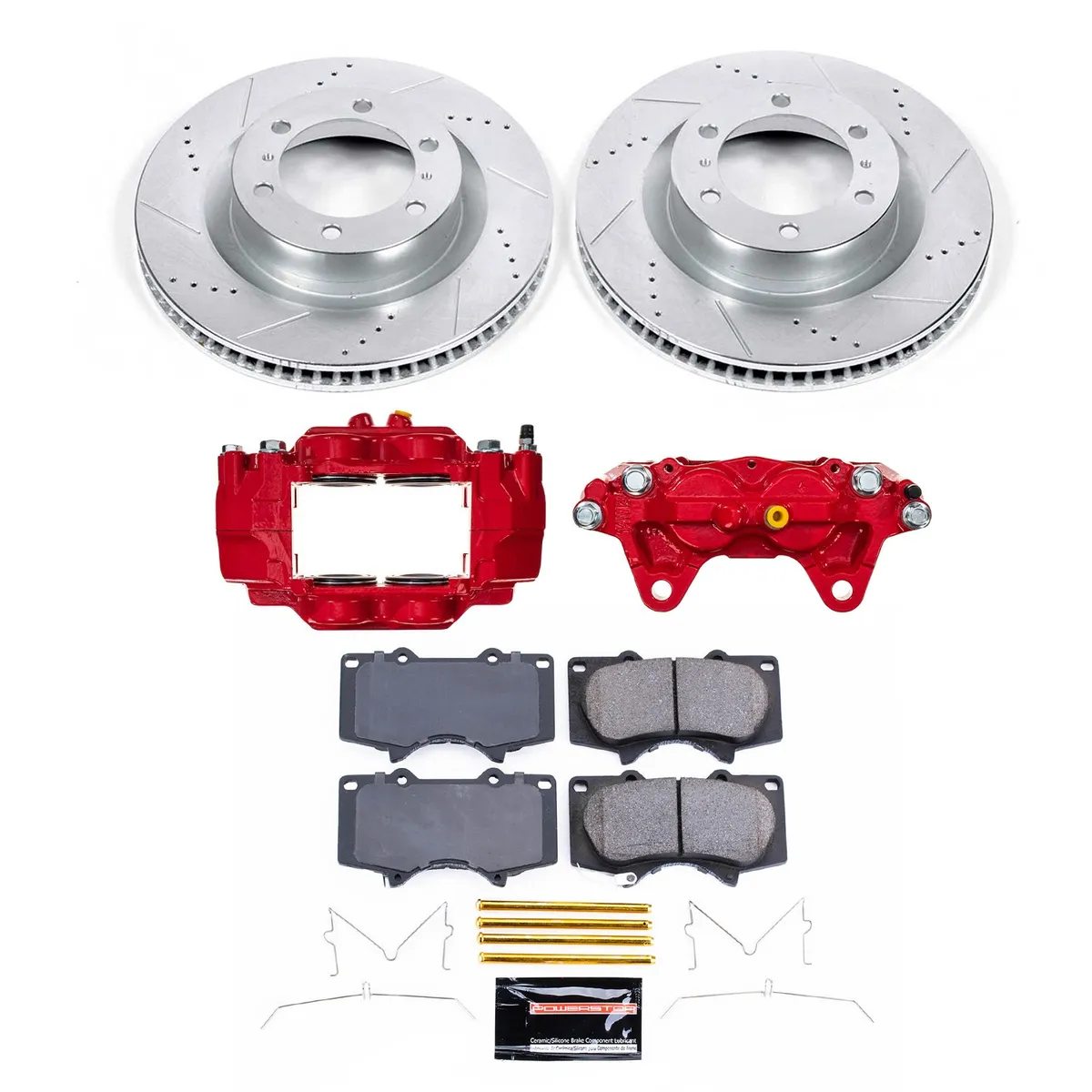 Z23 Evolution Sport Upgrade Kit: Drilled/Slotted Rotors; Carbon-Fiber Ceramic Pads; Powder Coated Calipers product image