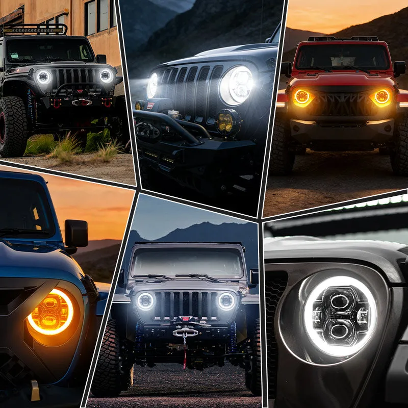 "9"" Jeep JL JT LED Halo Headlights with Turn Signals for 2018-2026 Wrangler & Gladiator" product image