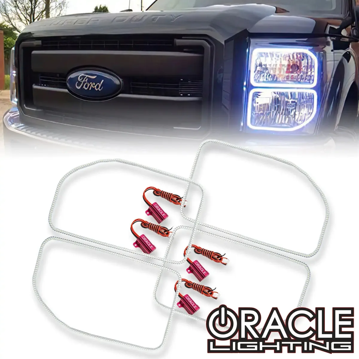 ORACLE Lighting 2011-2016 Ford F-250/F-350 LED Headlight Halo Kit (Square Ring Design) product image