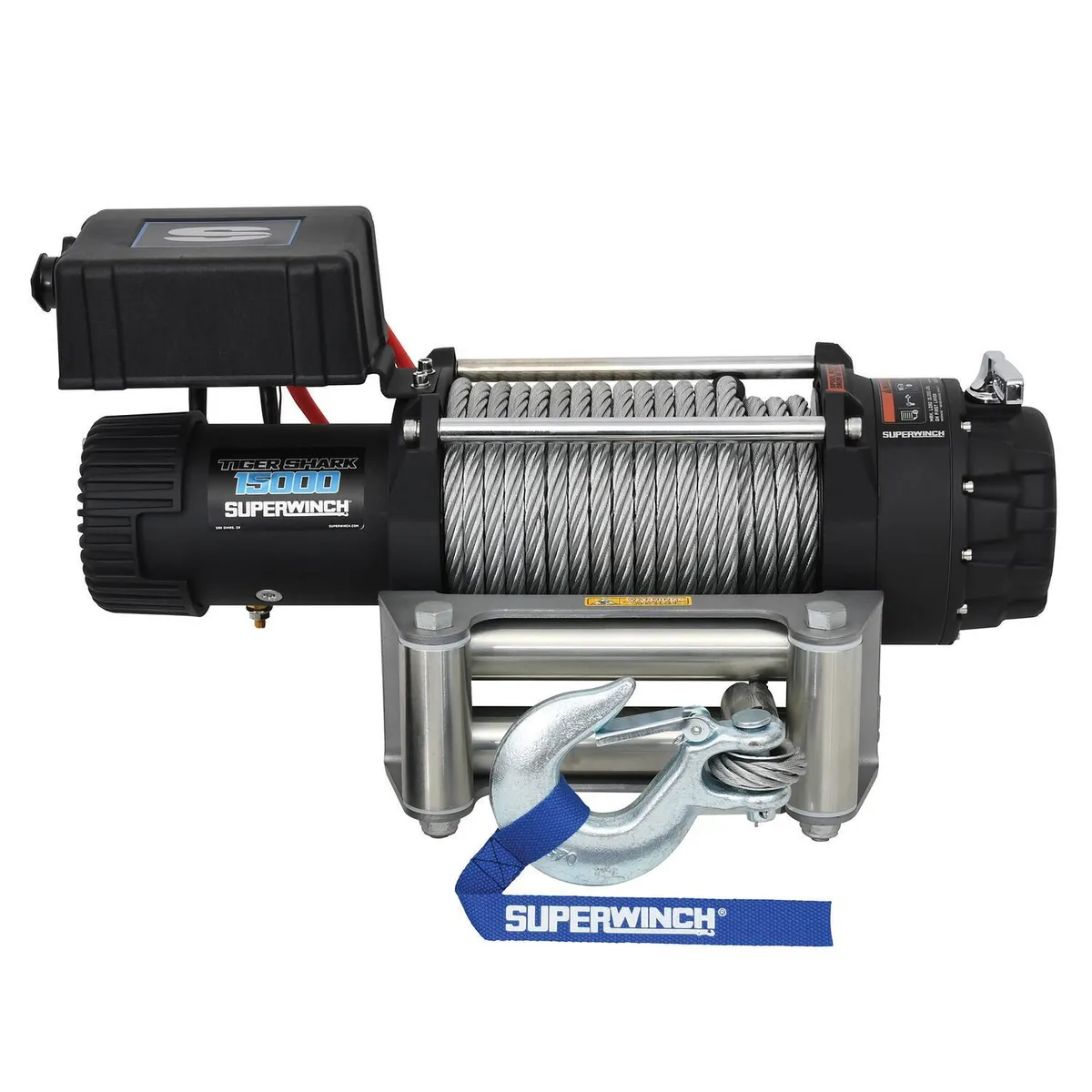 Tiger Shark 15000 15000lb 12V DC Winch with Steel Wire Rope Black - 1515000 product image