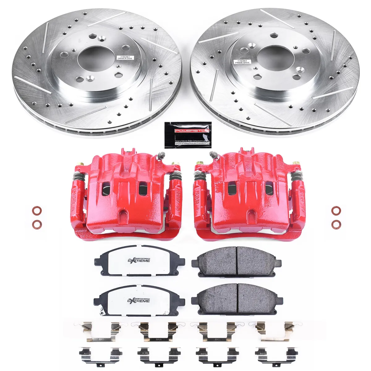 Z36 Truck/Tow Upgrade Kit: Drilled/Slotted Rotors; Carbon-Fiber Ceramic Pads; Powder Coated Calipers product image
