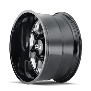 Cast Aluminum Wheels Sevenfold 9111 GB 20x12 Milled Spokes Gloss Black 6 On 139.7 Bolt Pattern -51 Offset Cali Offroad Wheels product image