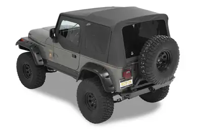 Bestop Black Supertop NX Supertop NX Complete Replacement Soft Top Jeep 88-95 Wrangler; No doors included; Tinted side and rear windows