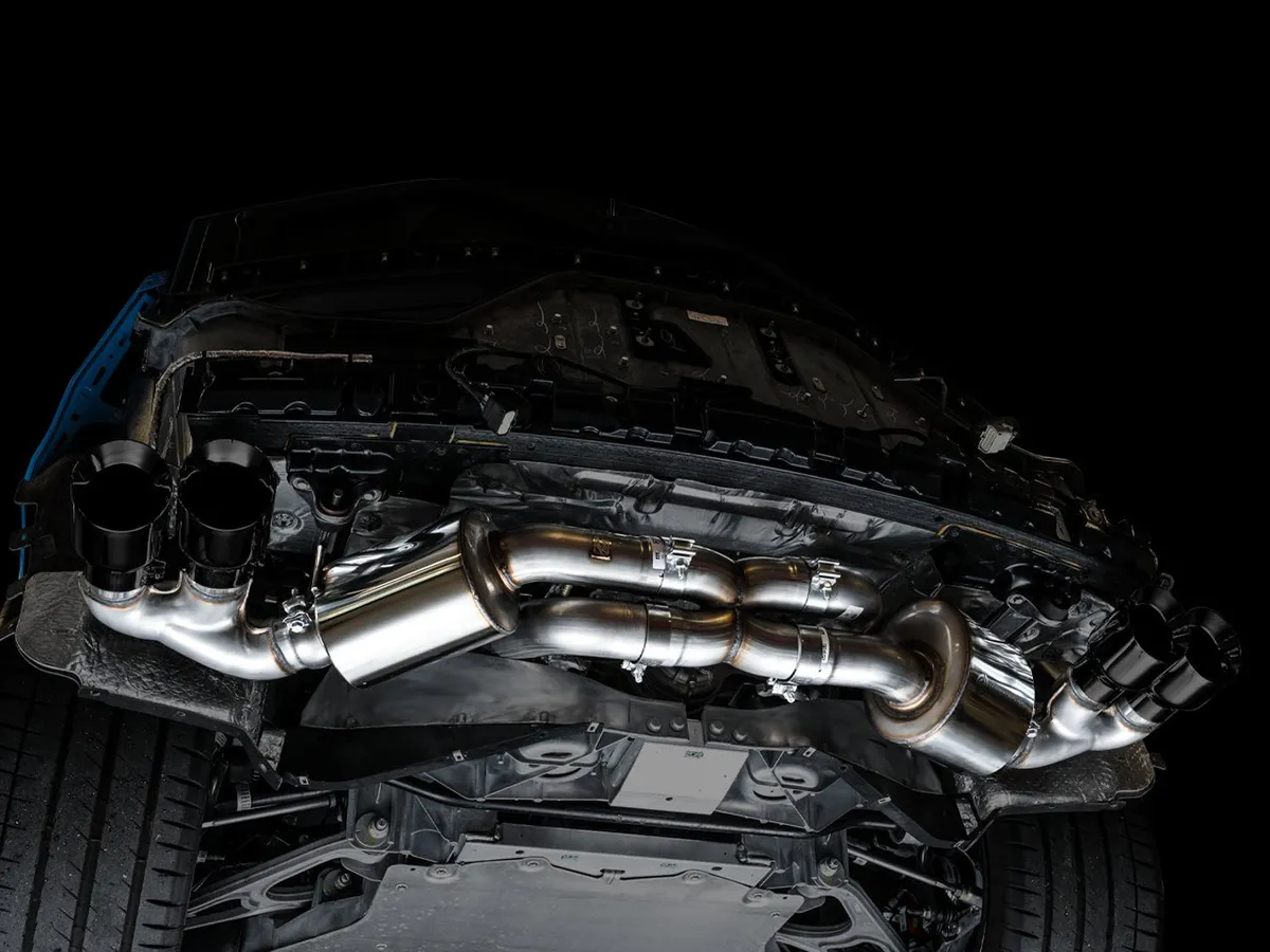 AWE Track Edition Exhaust for C8 Corvette - Quad Chrome Silver Tips product image