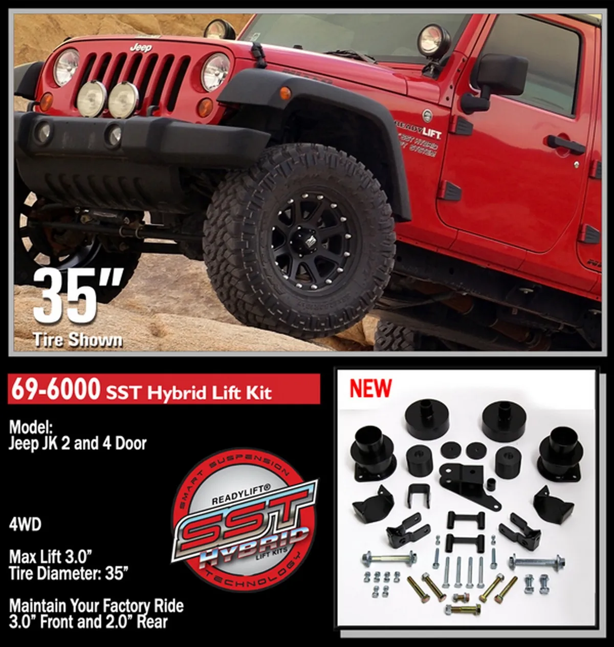 3" SST Lift Kit - Jeep JK Wrangler 4WD 2007-2018 product image