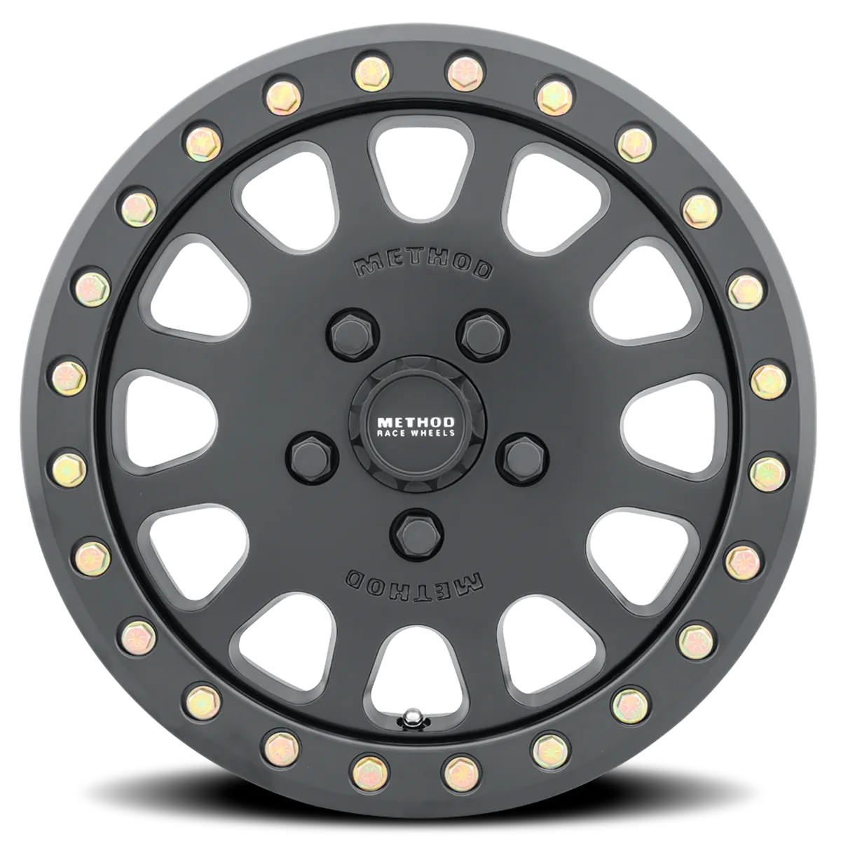 Aluminum Wheels 15x6 MR401 Beadlock UTV Bolt Pattern 5 On 114.3 Offset 49 Lip Size 0 Matte Black MB Method product image