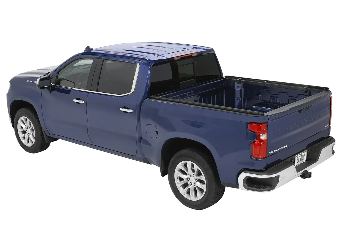 Supertop Truck Bed Cap 2 For Chevy/GMC 2019-2024 Silverado/Sierra 1500 Exc 19 Classic 6.5 Foot Black Diamond PVC Coated Sailcloth No Drill Bestop product image