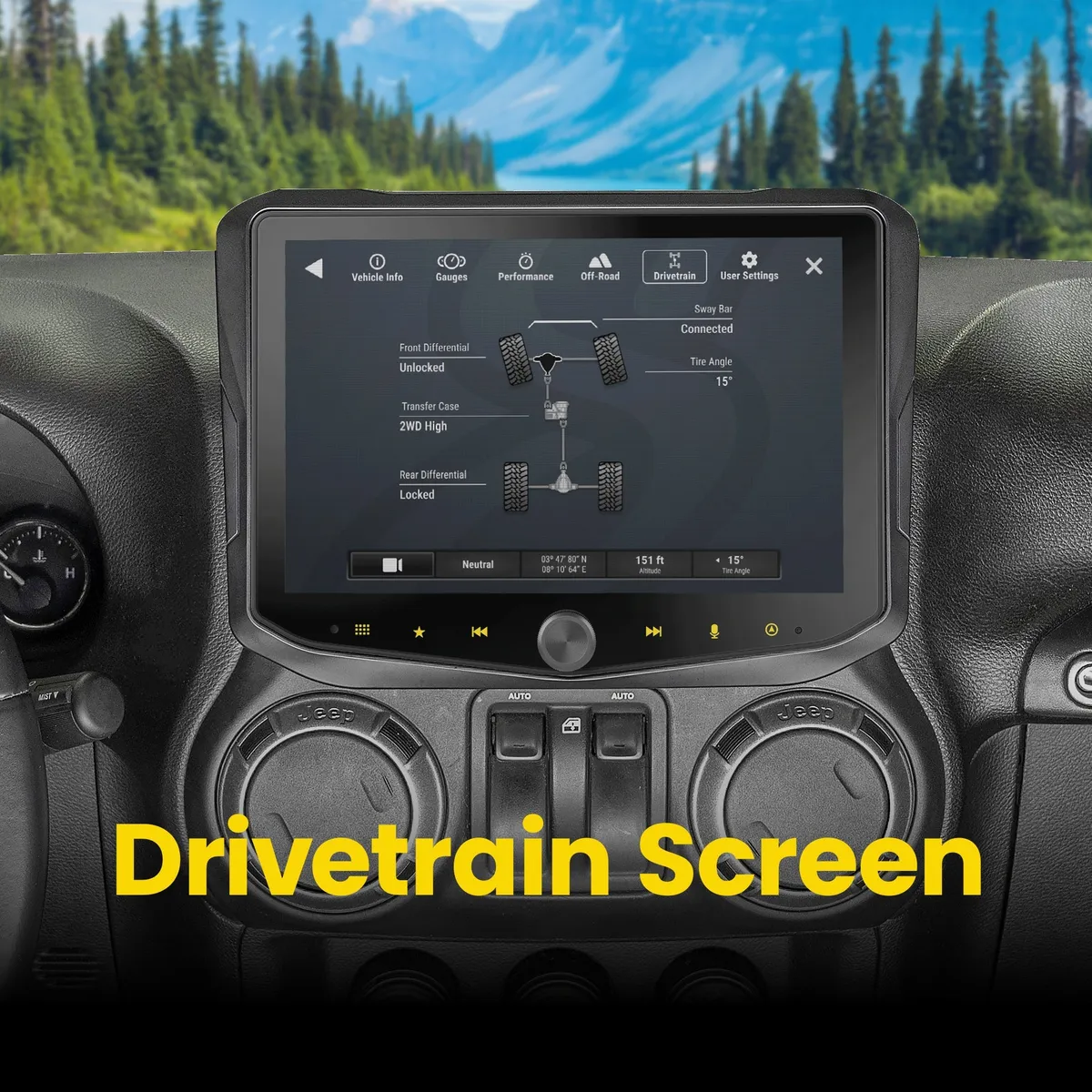 HORIZON10 Jeep Wrangler JK (2011-2018) 10" Radio Fully Integrated Kit w/Nav Card | Displays Vehicle Info & Off-Road Mode product image
