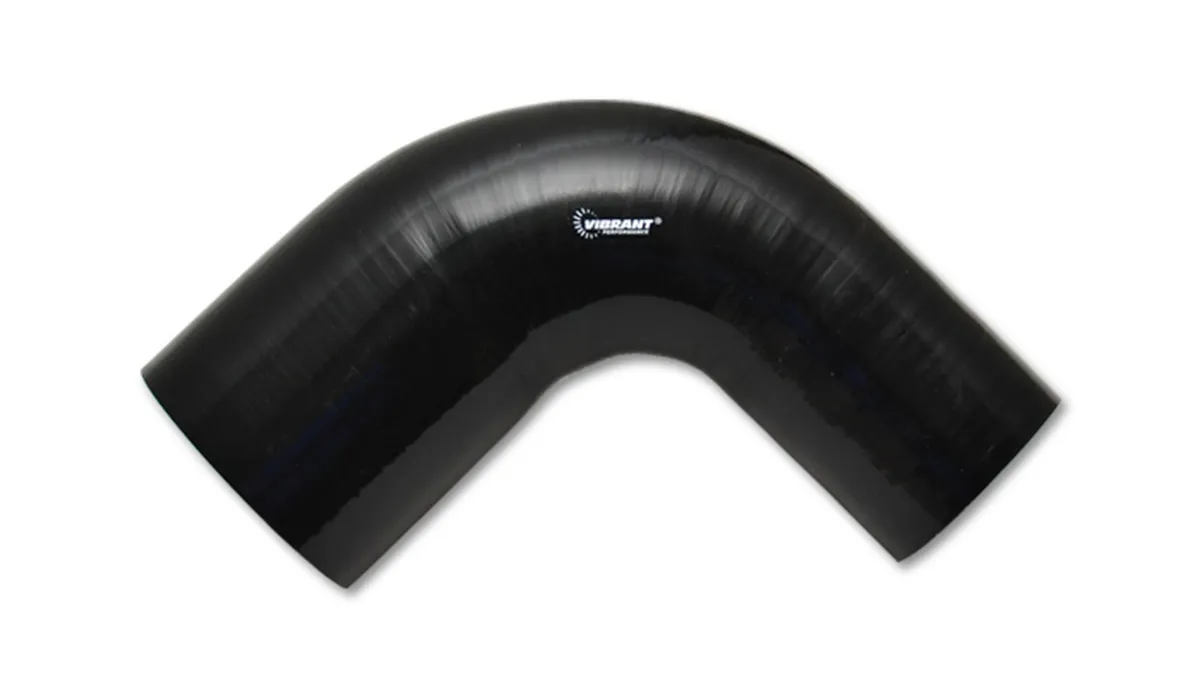 90 Degree Reducer Hose Coupler; 1.75 in. Inlet ID; 2 in. Outlet ID; 4 in. Leg Length From Tangent; 2 in. Centerline Radius; 67 PSI Maximum Operating Pressure; Black; product image