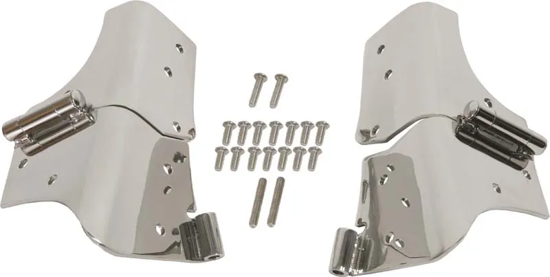 Jeep TJ Windshield Hinge Pair 97-06 Wrangler TJ Polished Silver Kentrol product image