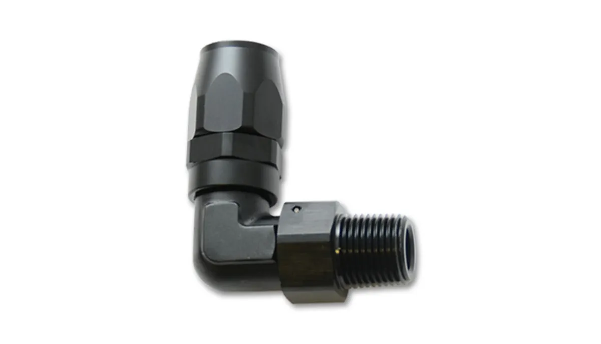 Vibrant Performance - 26902 - Male Hose End Fitting, 90 Degree; Size: -6AN; Pipe Thread: 3/8 in. NPT product image