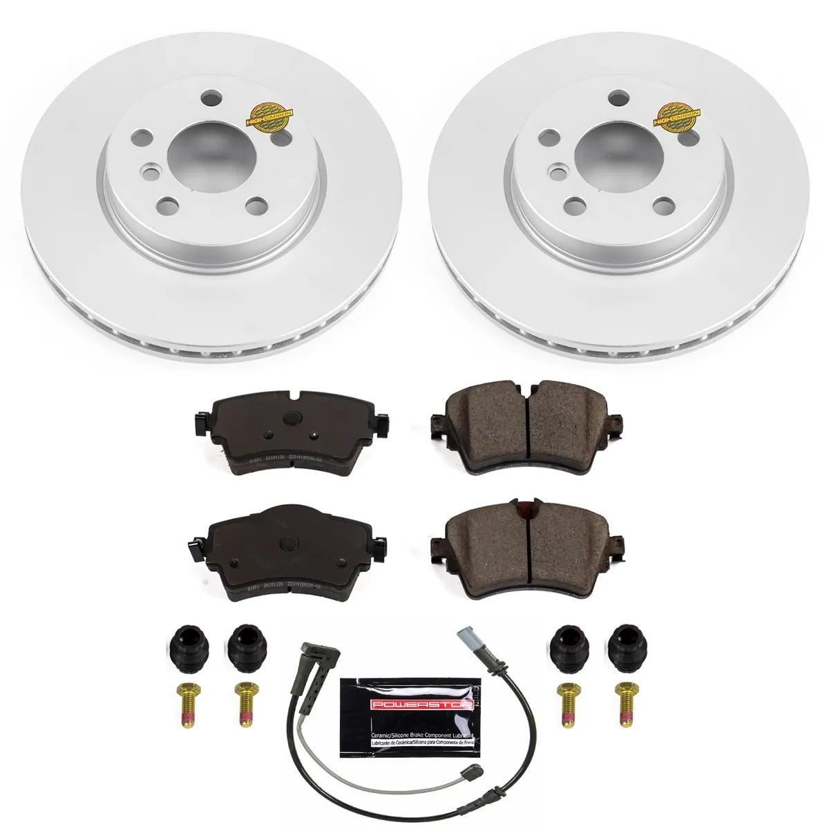 Z23 Sport Geomet Coated Rotor Kit For European Vehicles: Genuine Geomet Fully Coated Rotors; Carbon-Fiber Ceramic Pads W/Hardware; Pad Sensors product image