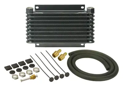 Derale 9 Row Series 9000 Plate & Fin Transmission Cooler Kit, 1/2 NPT