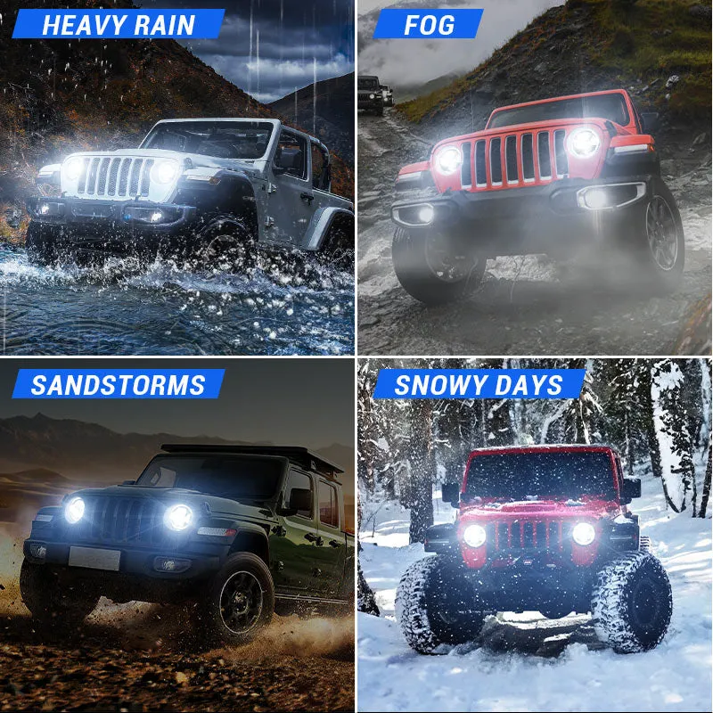 "9"" Jeep JL JT LED Halo Headlights with Turn Signals for 2018-2026 Wrangler & Gladiator" product image