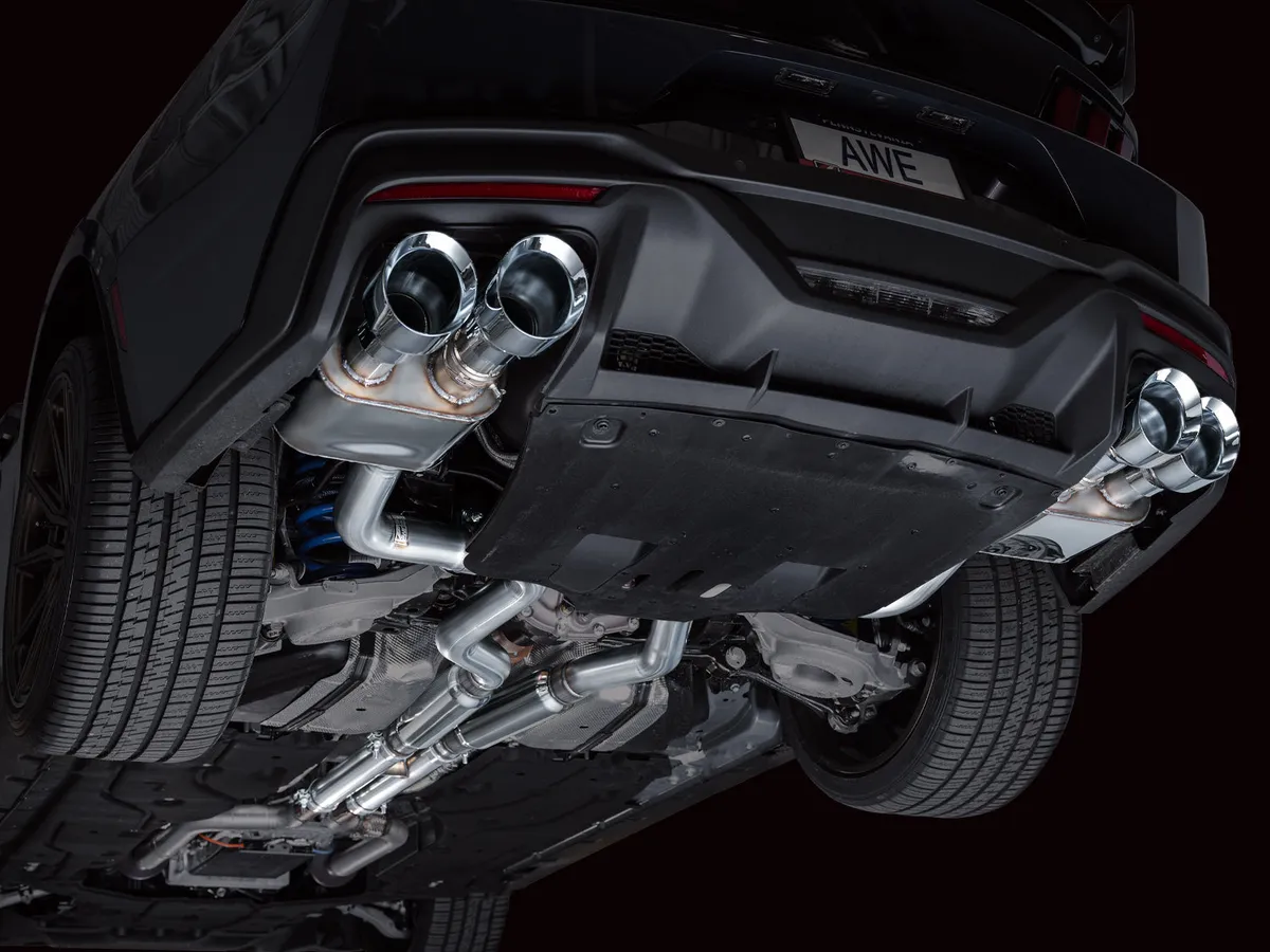 AWE SwitchPath™ Exhaust for S650 Ford Mustang Dark Horse - Quad Chrome Silver Tips product image