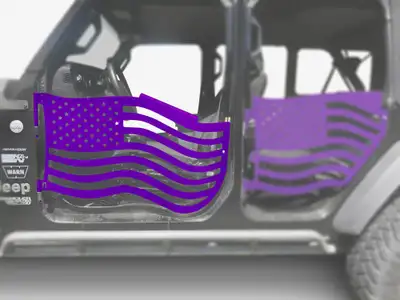 Steinjager Steinjäger Doors Gladiator JT 2019 to Present Trail, American Flag Design Front Doors Sinbad Purple