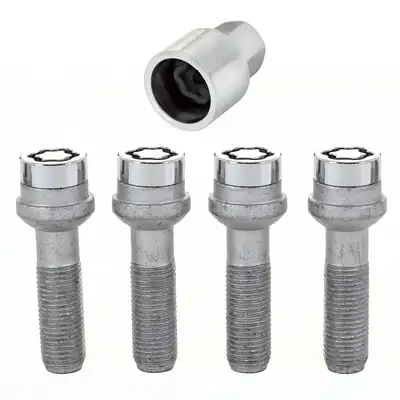 McGard Wheel Lock Set M14x1.5 Bolt Radius Seat 17mm Hex 45.0mm Shank Chrome