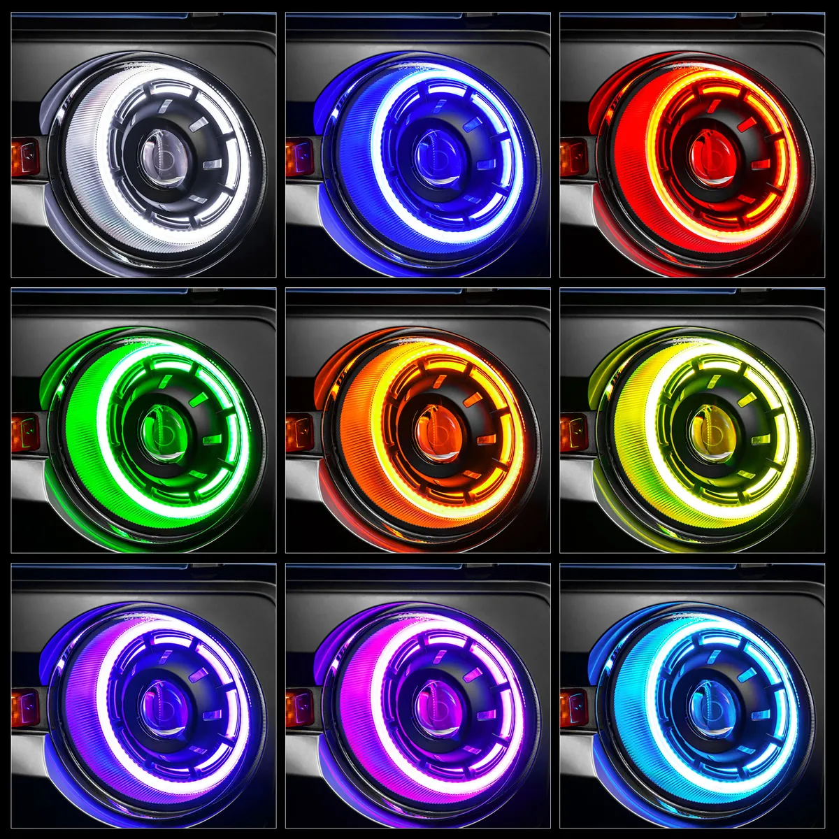 Oracle Lighting 5886-BC2 Oculus Bi-LED Projector Headlights for 2021+ Ford Bronco - ColorSHIFT LED product image