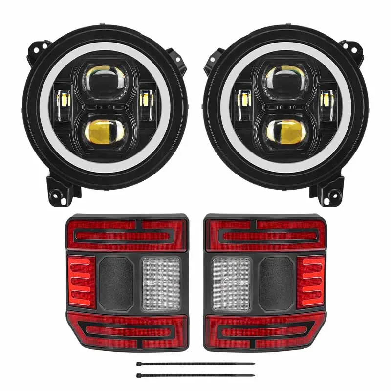 Jeep JT Bundle - LED Halo Headlights & Flush Mount Tail Lights product image
